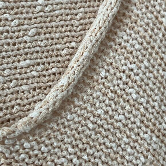 Free People Bright Lights V- Neck Neutral Knit Slouchy Sweater Size L - Picture 5 of 12